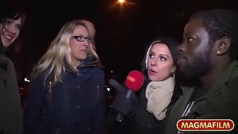 German Milf Strips And Engages In Public Interracial Encounter