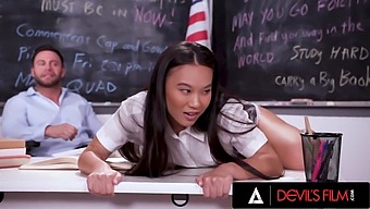 Asian Teen Seduces Teacher For Passionate Encounter In Classroom