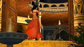 Fantasy Girl In Red Belly Dances For You