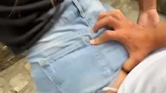 Amateur Couple'S Close Call In Public Place - Pov
