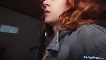 A Stunning Redhead Waitress Gives Oral And Has Doggystyle Sex Outside In The Open Air