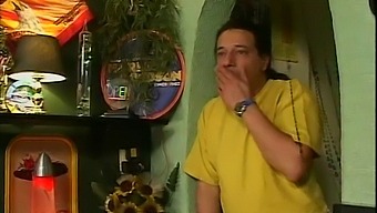 A Blonde Receives Double Penetration In A Bar