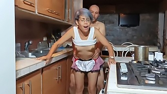 Daddy Away, I Am Fucking My Stepmom In The Kitchen