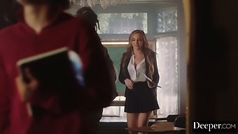 Amber Moore In A Hardcore Threesome With Two Well-Endowed Classmates