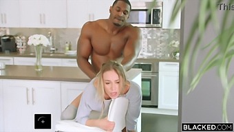 A Daring Blonde Gets A Rough Ride From Her Cheating Partner'S Black Roommate